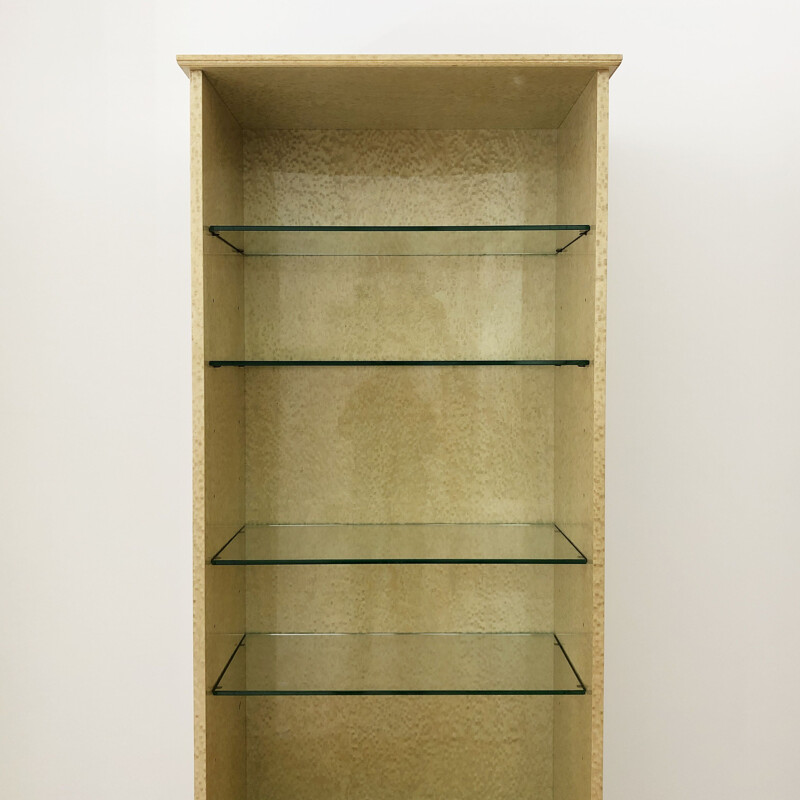 Vintage display case in birdseye maple, Italy 1980