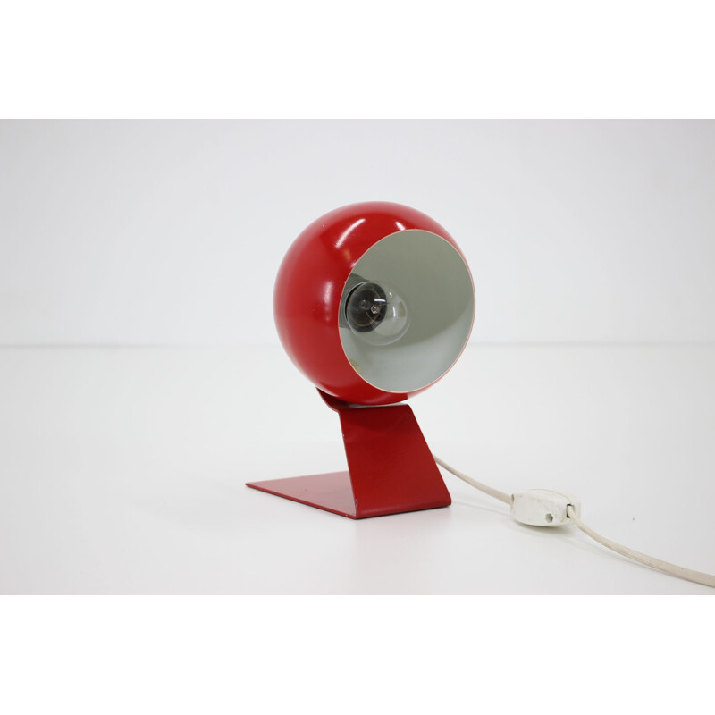 Vintage red adjustable table lamp, Germany 1960