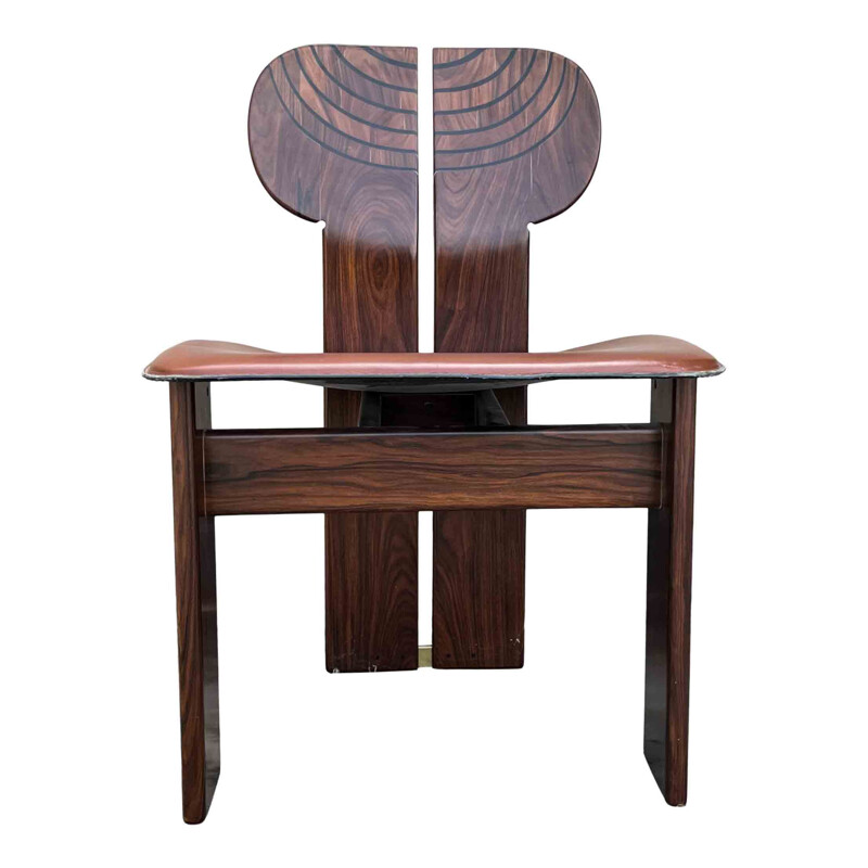 Conjunto de 4 cadeiras "Africa" vintage e mesa "Artona" de Afra e Tobia Scarpa para Maxalto, 1975