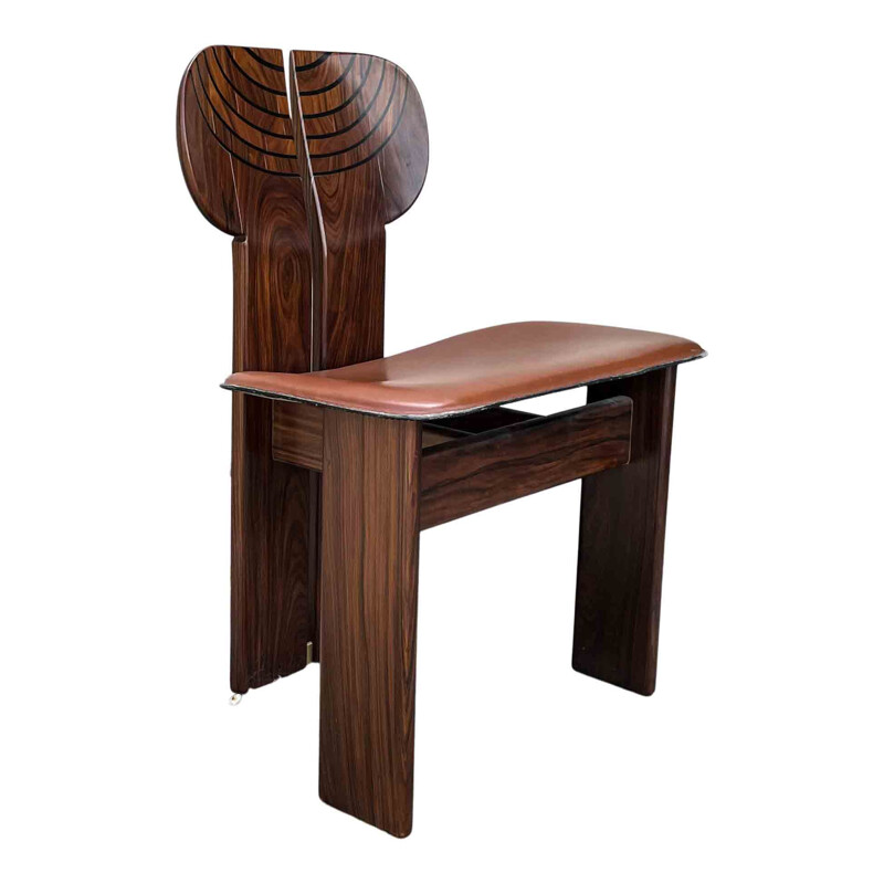 Conjunto de 4 cadeiras "Africa" vintage e mesa "Artona" de Afra e Tobia Scarpa para Maxalto, 1975
