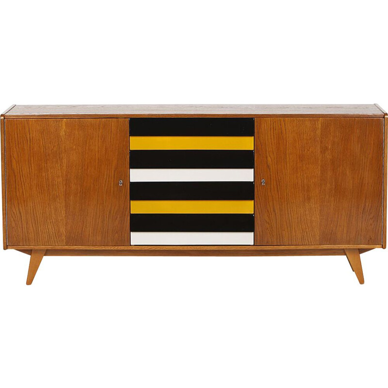 Vintage model U-460 with wooden drawers sideboard by Jiri Jiroutek for Interier Praha, Czechoslovakia 1960s