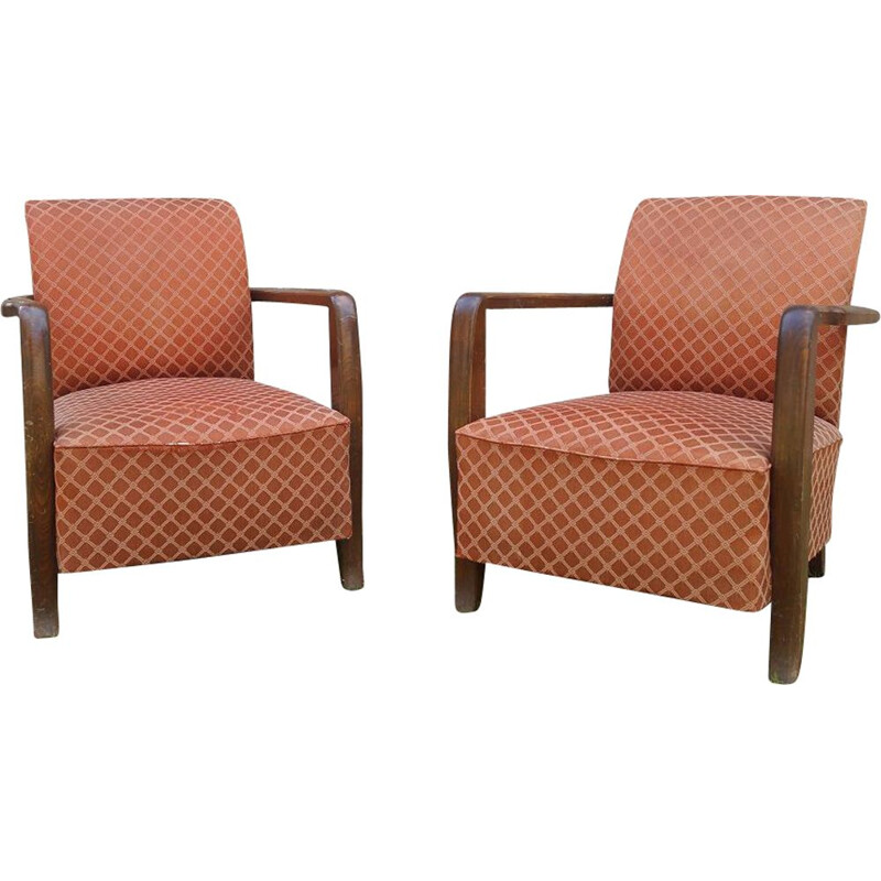 Pair of vintage art-deco armchairs, 1930