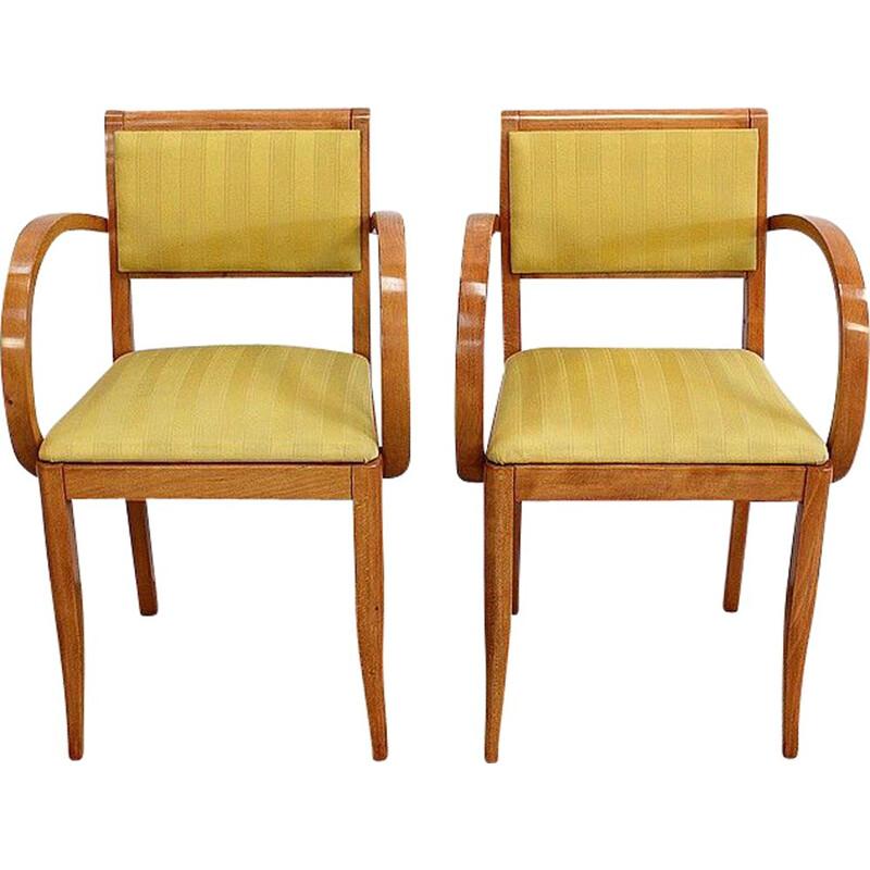 Paar Vintage-Bridge-Sessel aus massiver Buche, 1950-1960