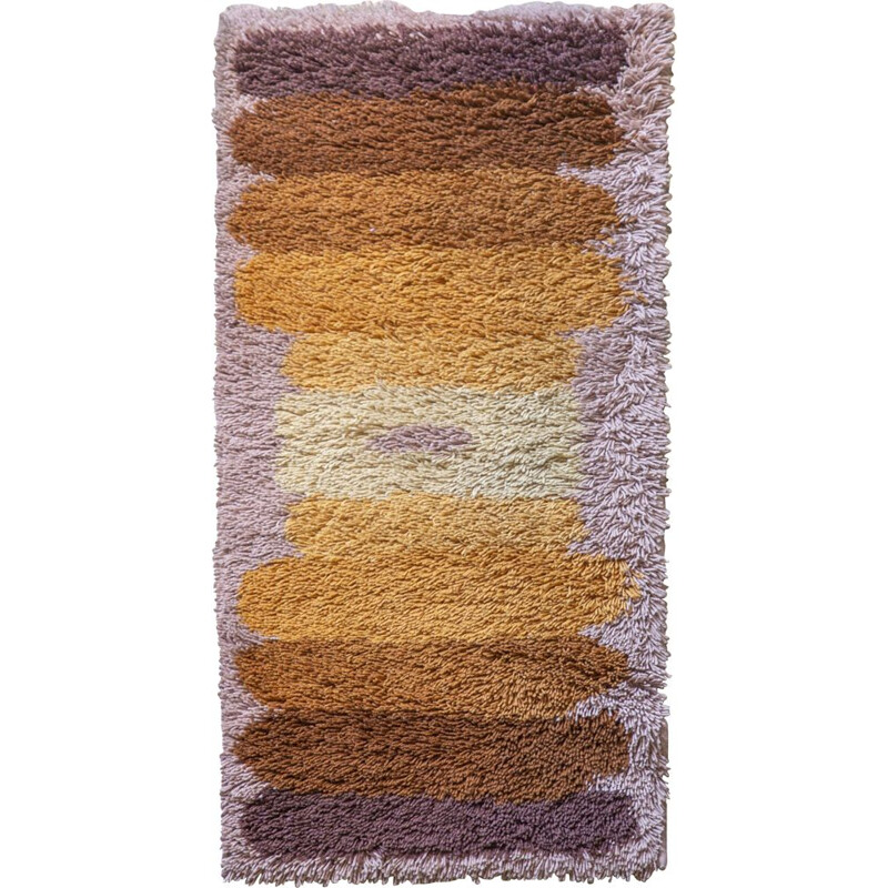 Mid century brown lines Desso rug