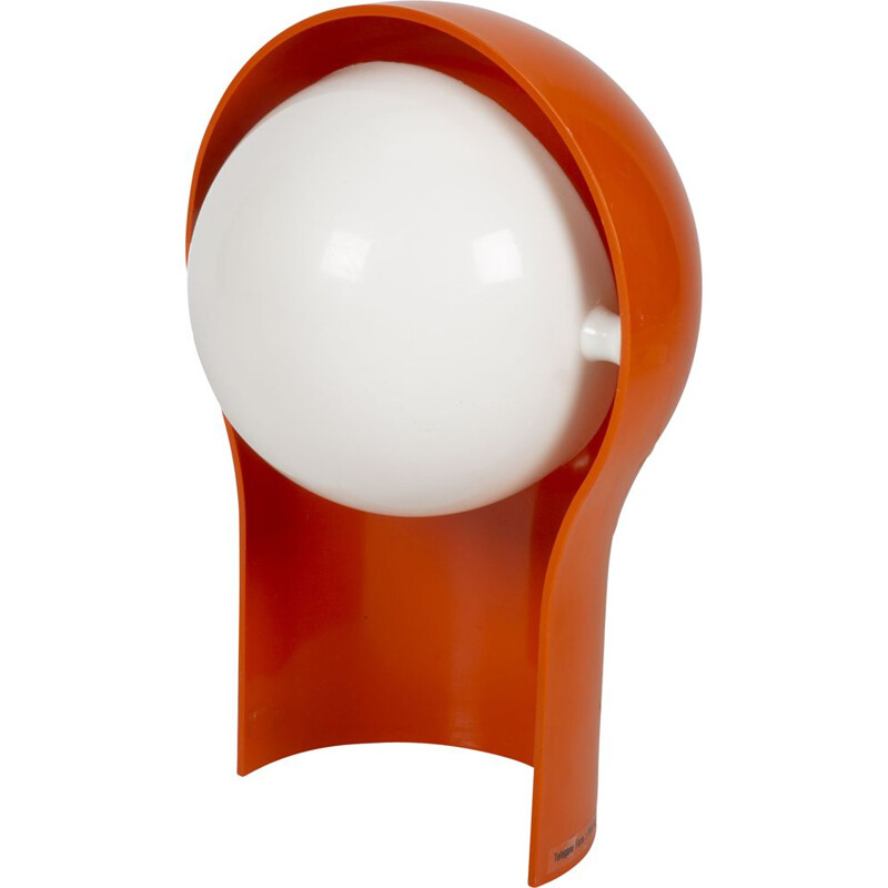 Mid century orange Telegono table lamp by Vico Magistretti for Artemide