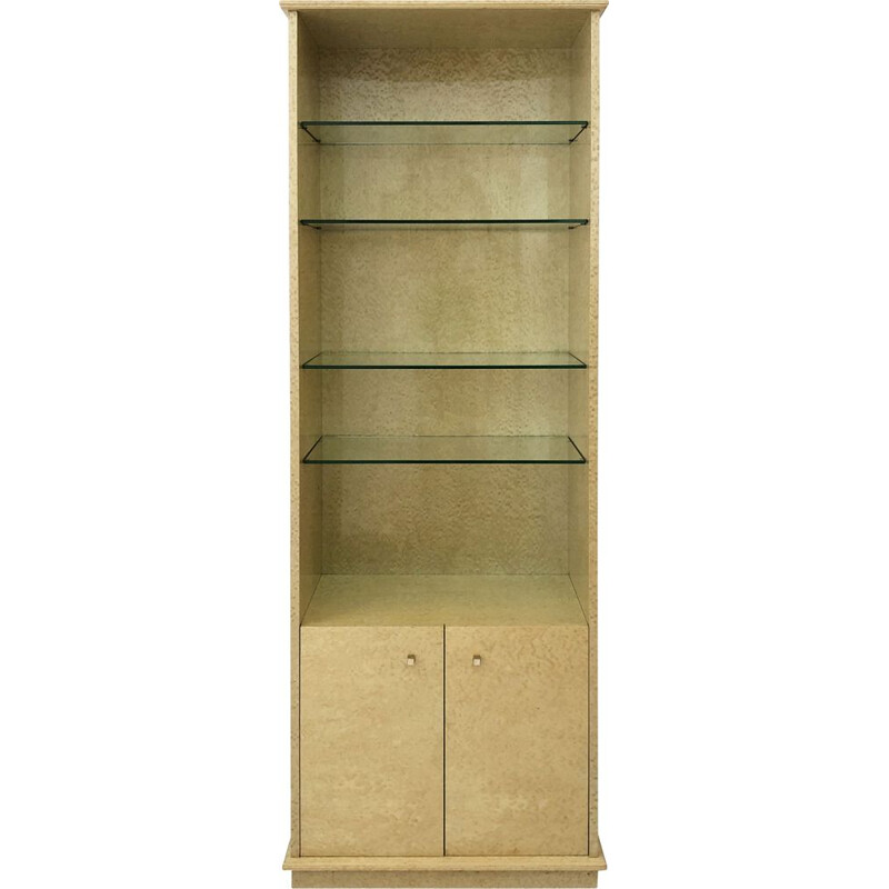 Vintage display case in birdseye maple, Italy 1980