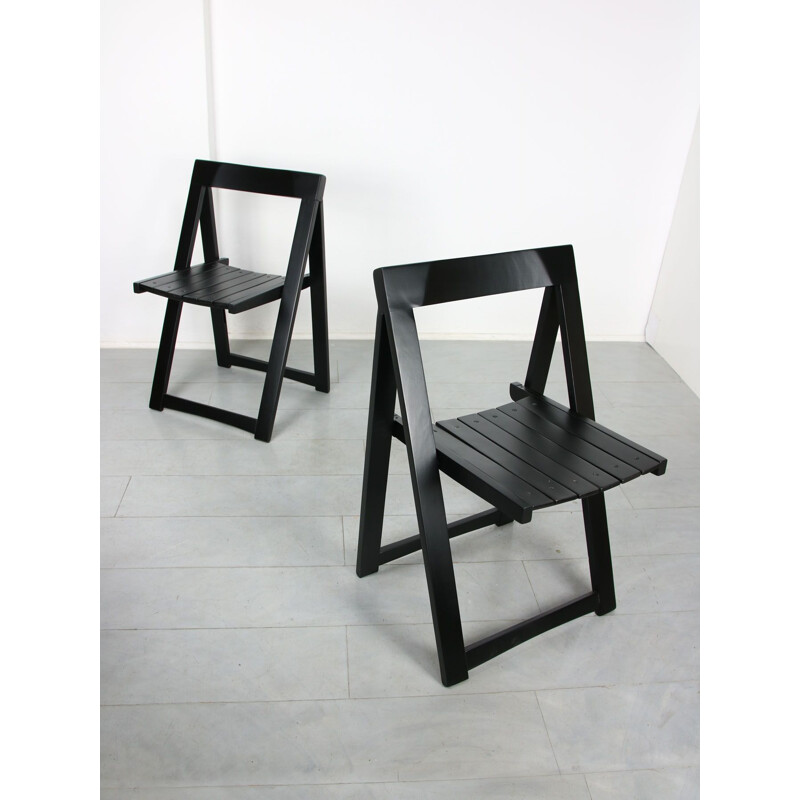 Pair of vintage folding chairs Trieste by Aldo Jacober and Pierangela d'Aniello for Bazzani