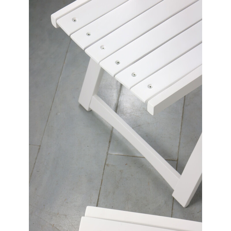 Par de cadeiras dobráveis de Trieste branco vintage de Aldo Jacober para Bazzani