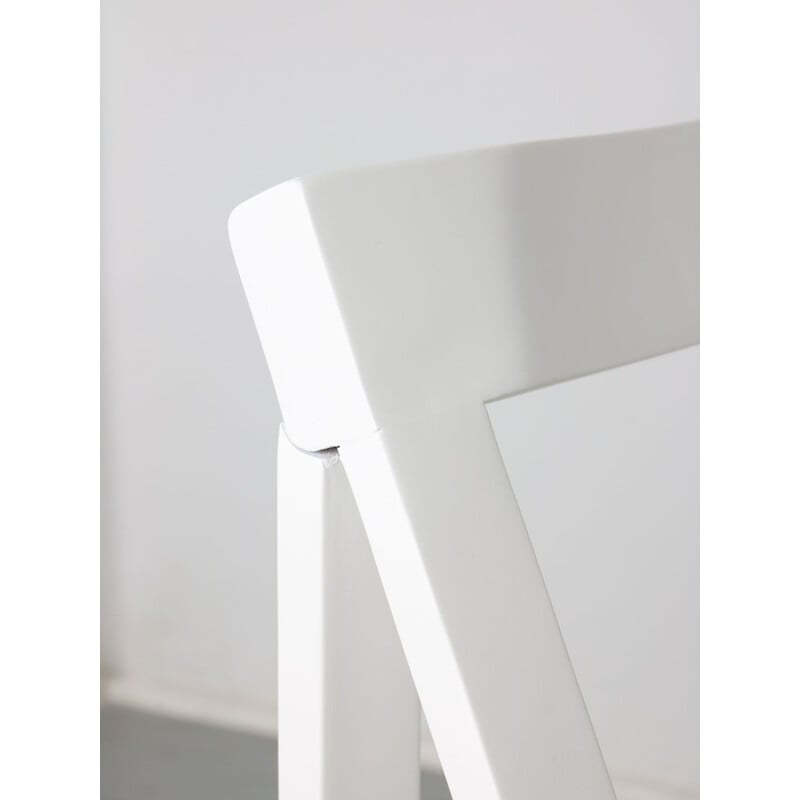 Paire de chaises vintage pliantes Trieste blanches par Aldo Jacober pour Bazzani