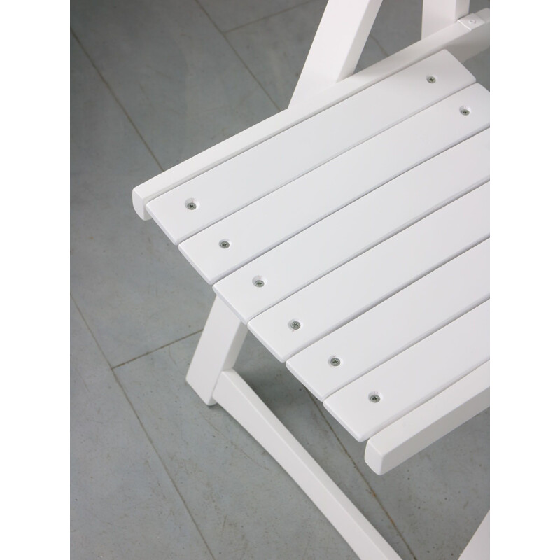Pareja de sillas plegables Trieste blancas vintage de Aldo Jacober para Bazzani