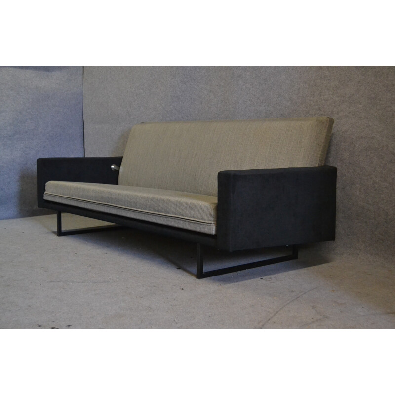 Steiner sofa in metal and grey fabric, René Jean CAILLETTE - 1960s