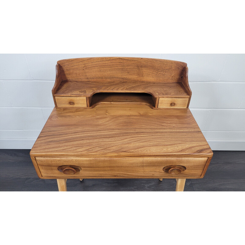 Vintage solid elm desk by Ercol, 1960