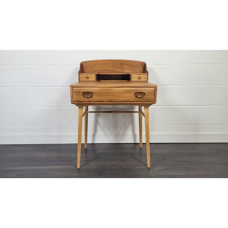 Vintage solid elm desk by Ercol, 1960