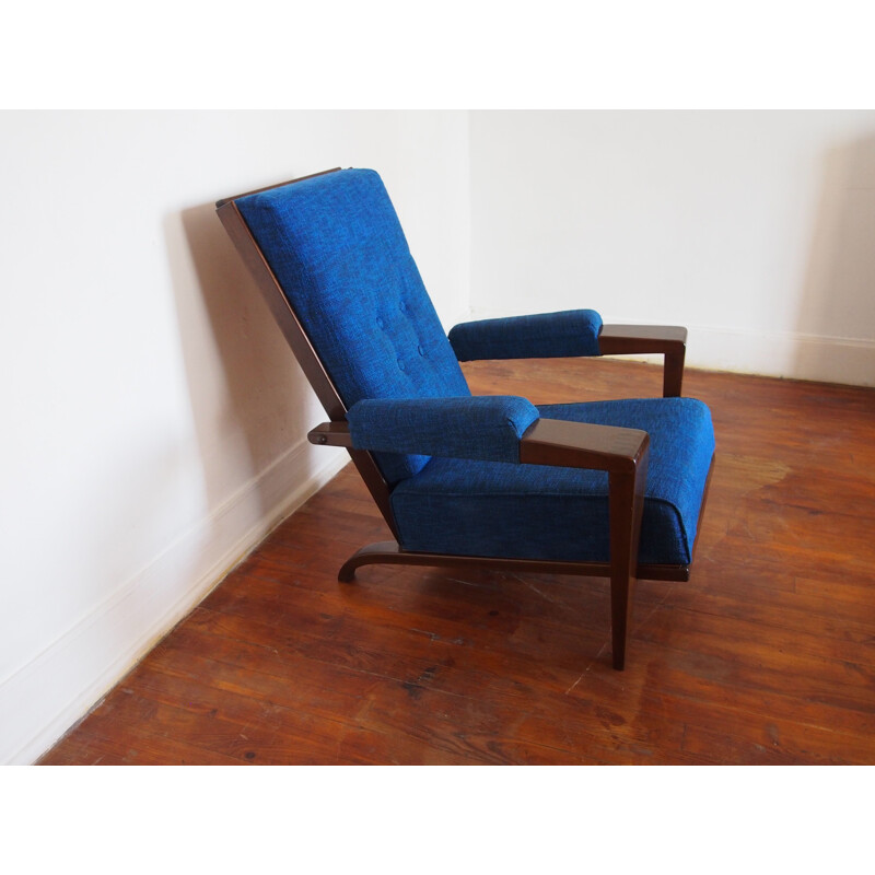 Pair of vintage armchairs with ottomans by André Sornay, 1962