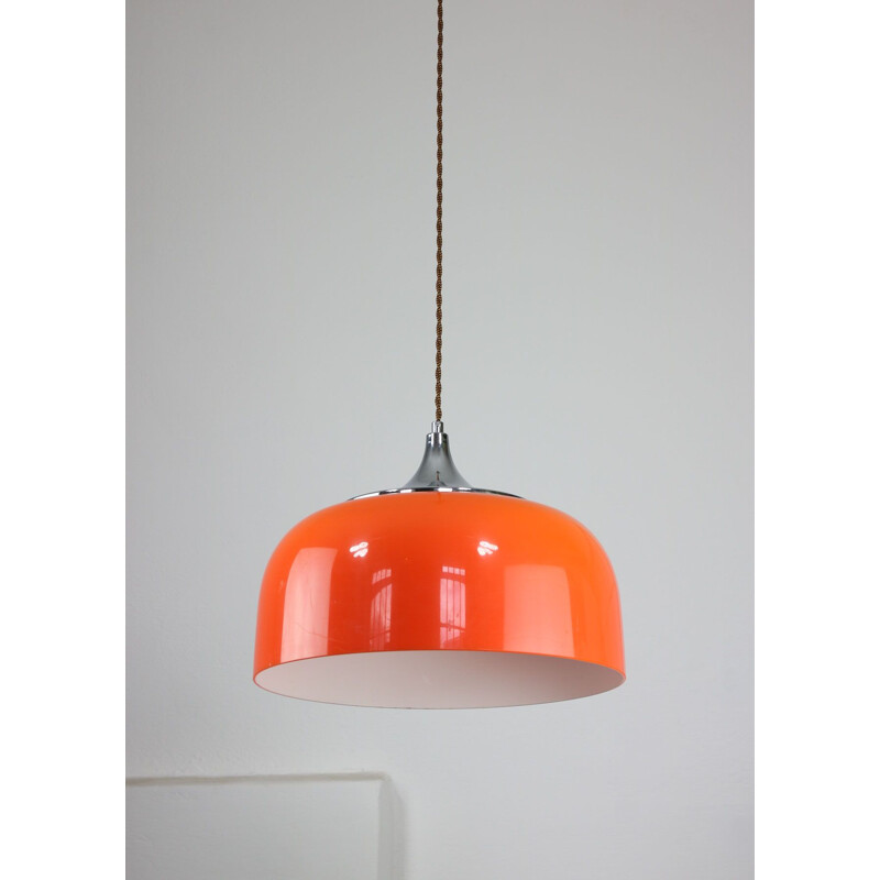 Vintage orange pendant lamp by Guzzini, Space Age