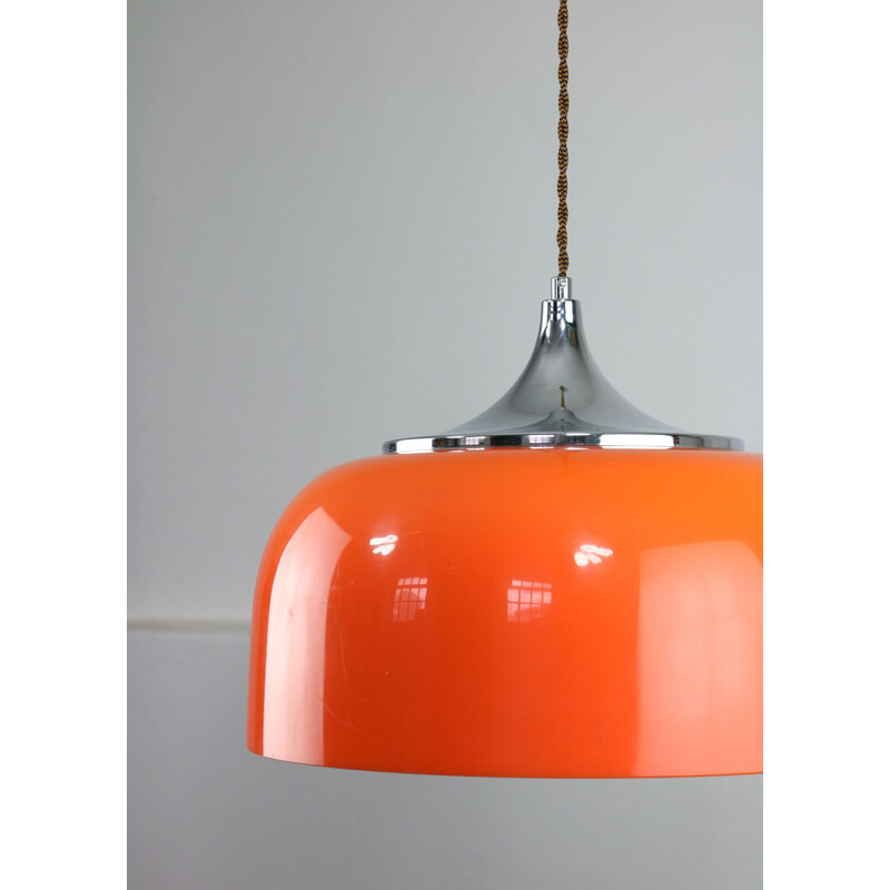 Vintage orange pendant lamp by Guzzini, Space Age