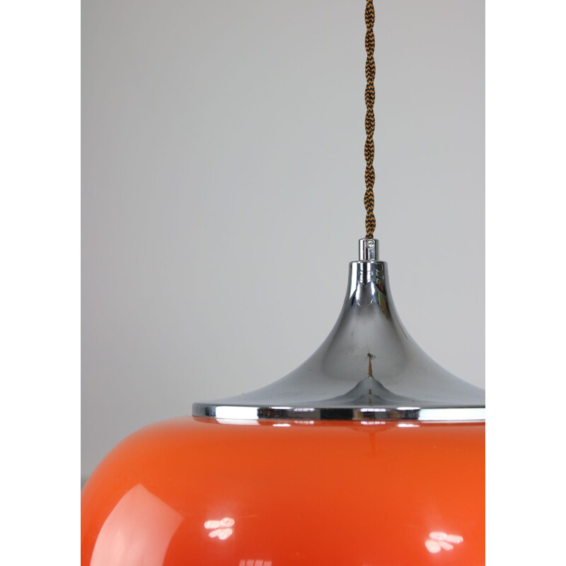 Vintage oranje hanglamp van Guzzini, Space Age