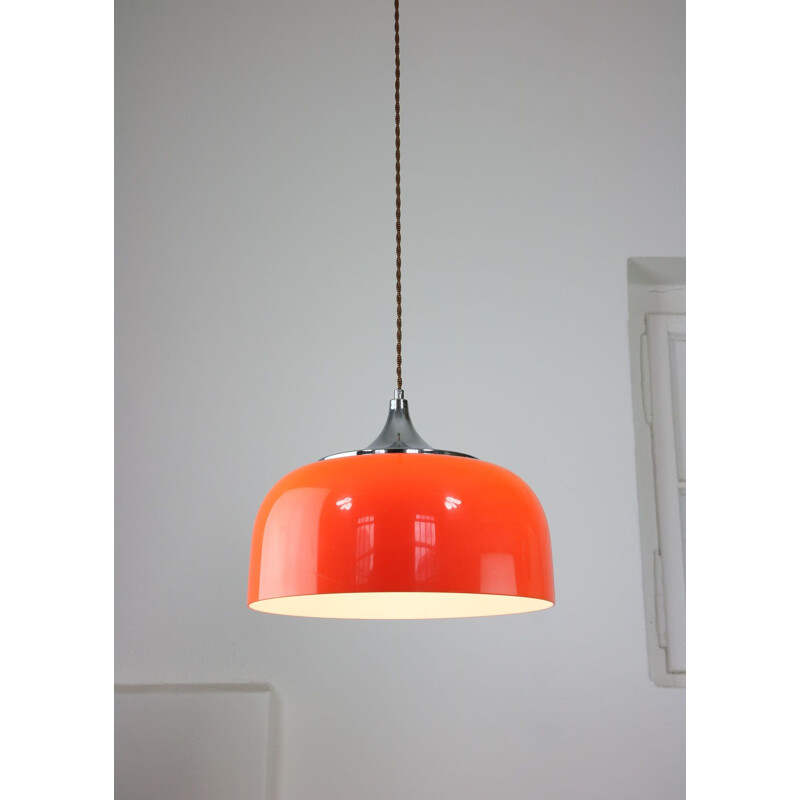 Vintage orange pendant lamp by Guzzini, Space Age
