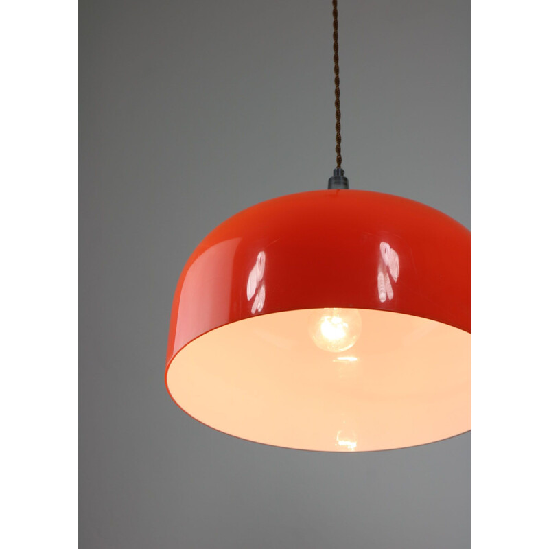 Vintage orange pendant lamp by Guzzini, Space Age