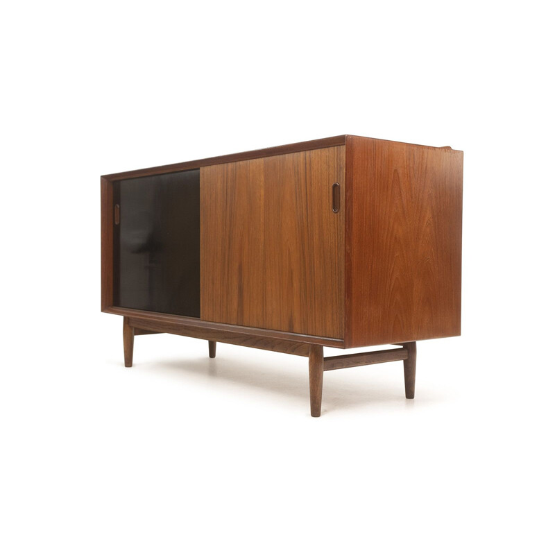 Vintage teak highboard with sliding doors by Arne Vodder for Sibast, Danish