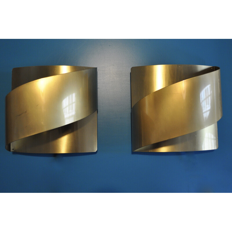 Pair of vintage brass sconces by Peter Celsing, Scandinavian 1960