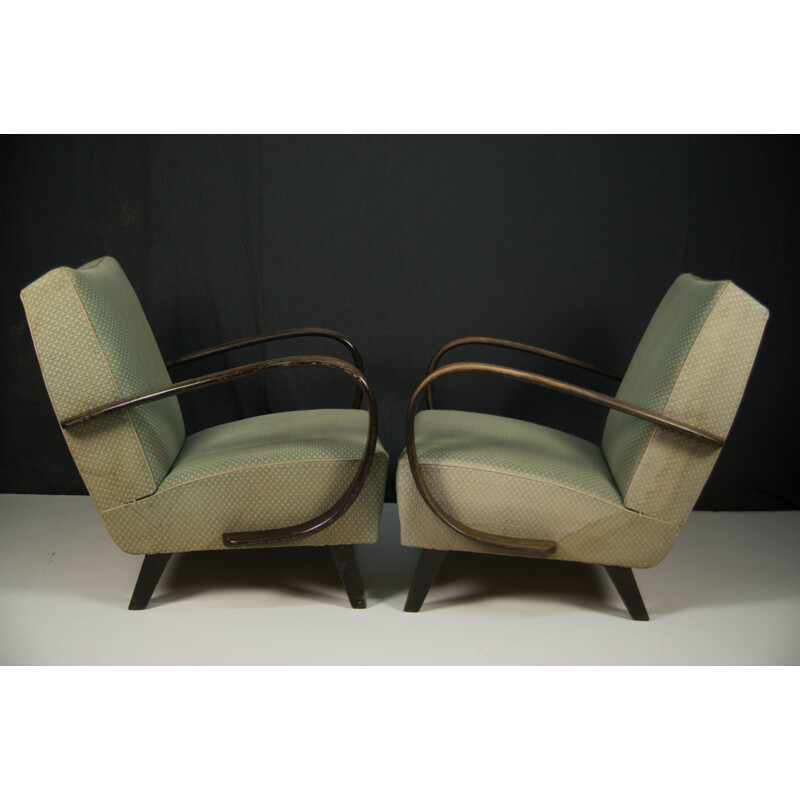 Pair of vintage armchairs by Jindrich Halabala, 1950