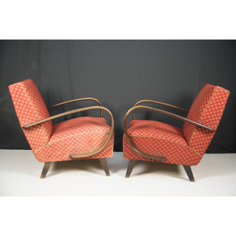 Pair of vintage armchairs by Jindrich Halabala, 1950