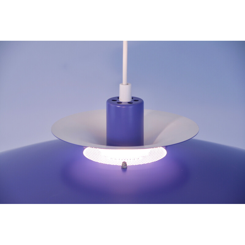 Vintage blue purple pendant lamp, Danish 1970