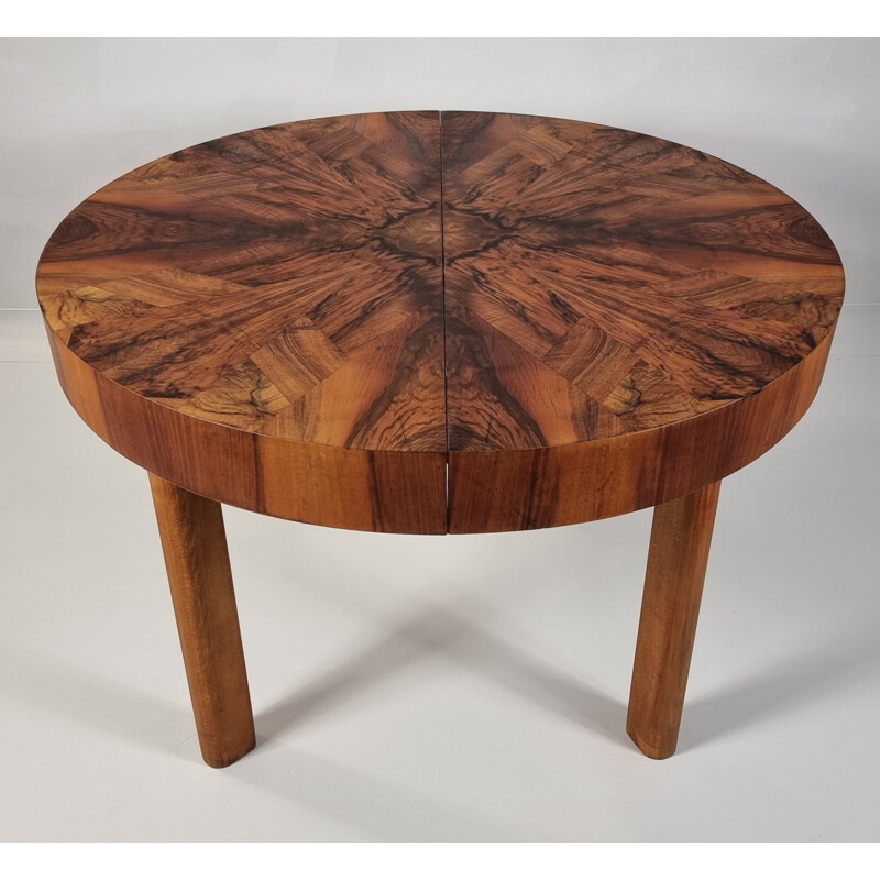 Vintage walnut table, Art Deco 1940