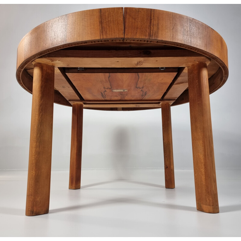 Vintage walnut table, Art Deco 1940
