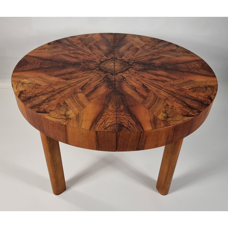 Vintage walnut table, Art Deco 1940