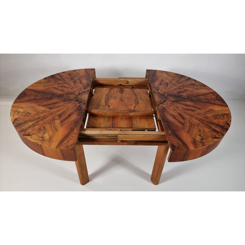 Vintage walnut table, Art Deco 1940