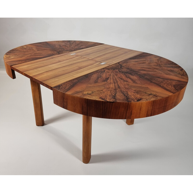 Vintage walnut table, Art Deco 1940