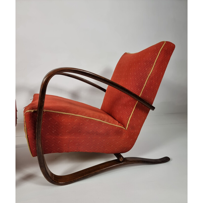 Pair of vintage armchairs H 269 by Jindřich Halabala, Czech Republic 1930