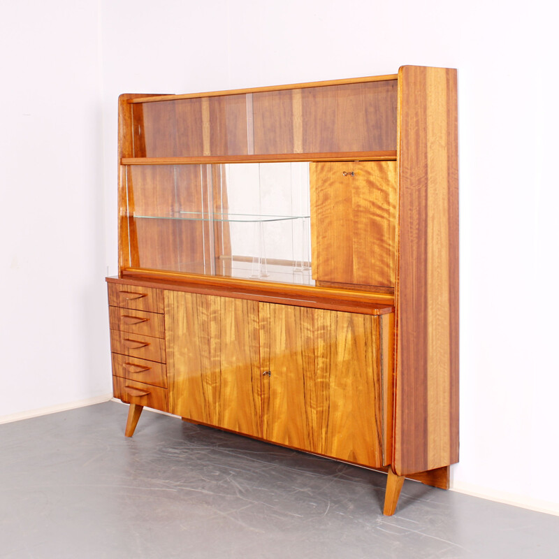 Vintage sideboard with display case by František Jirak