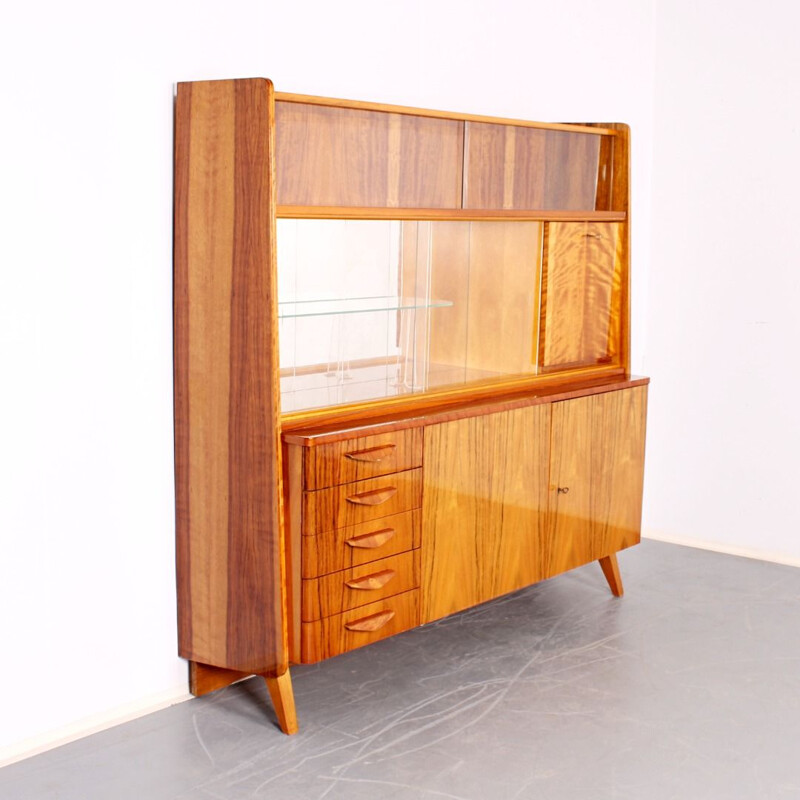 Vintage dressoir met vitrine van František Jirak