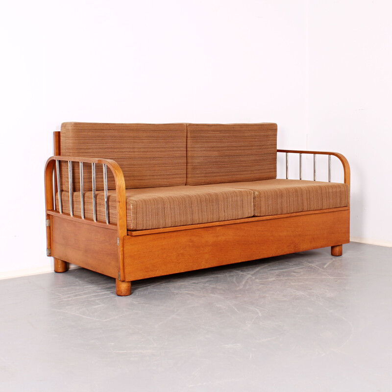 Vintage folding sofa bed by Jindřich Halabala