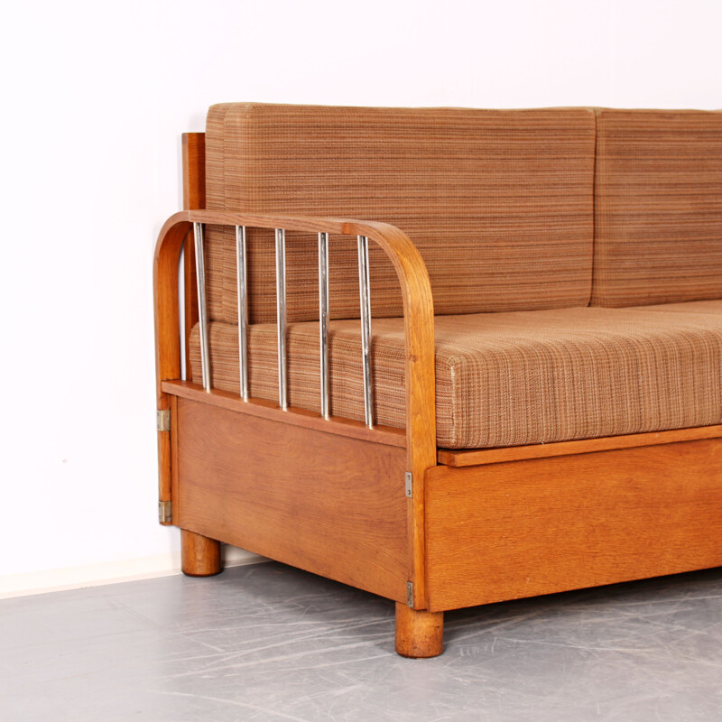 Sofá cama plegable vintage de Jindřich Halabala