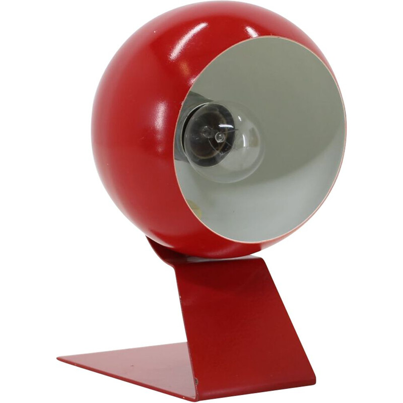 Lámpara de mesa regulable roja vintage, Alemania 1960