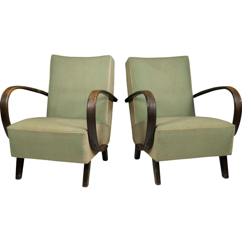 Pair of vintage armchairs by Jindrich Halabala, 1950