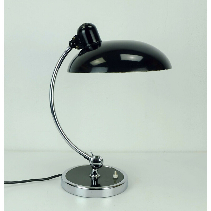 Lampe vintage modèle 6631 noire et chromée de Christian Dell pour Kaiser-Leuchten, 1950