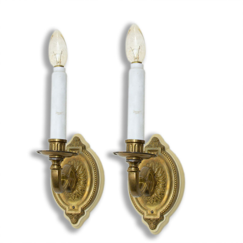 Pair of antique historicizing wall lamps, Austria-Hungary