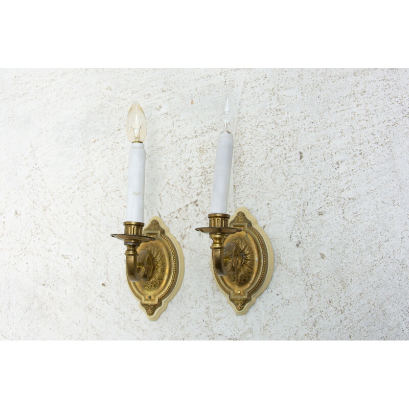 Pair of antique historicizing wall lamps, Austria-Hungary