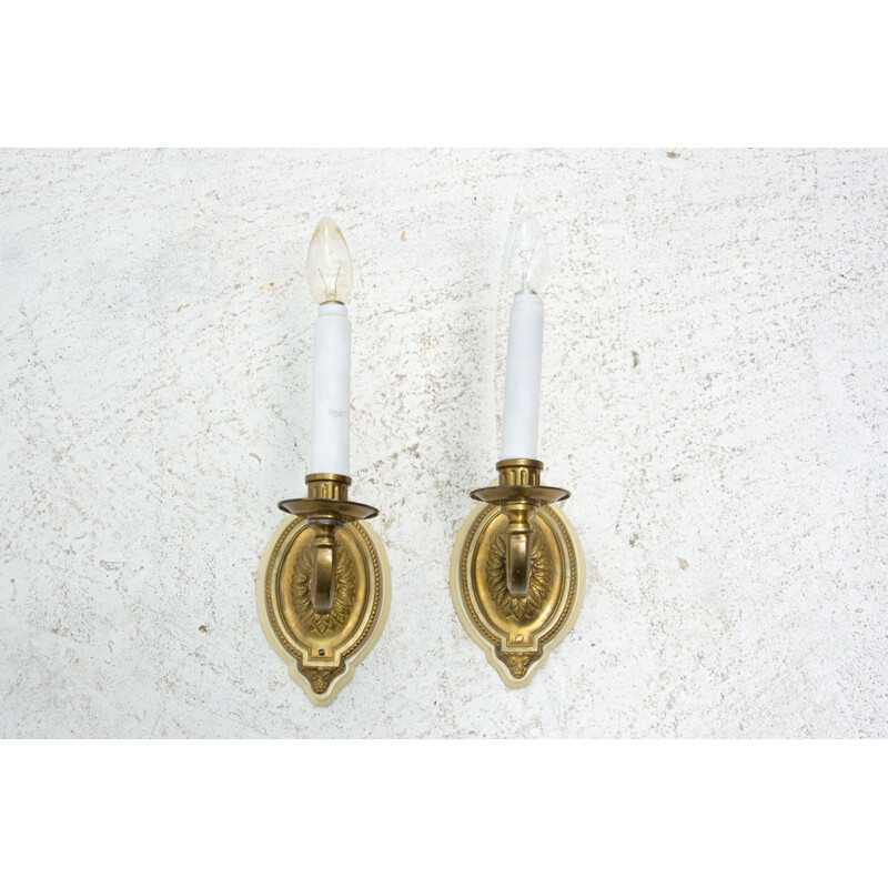 Pair of antique historicizing wall lamps, Austria-Hungary