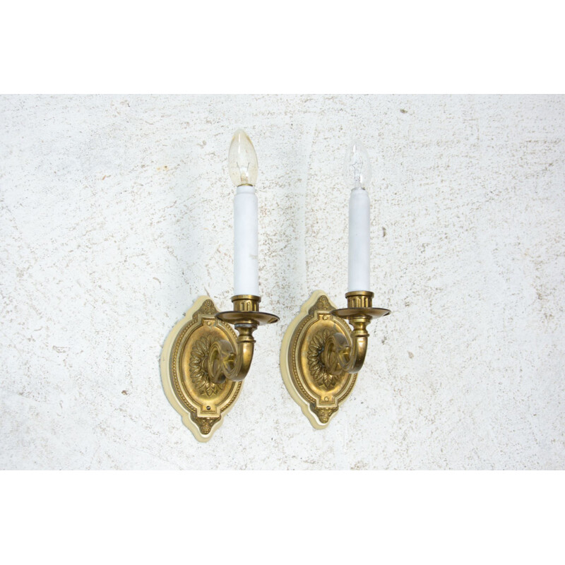 Pair of antique historicizing wall lamps, Austria-Hungary