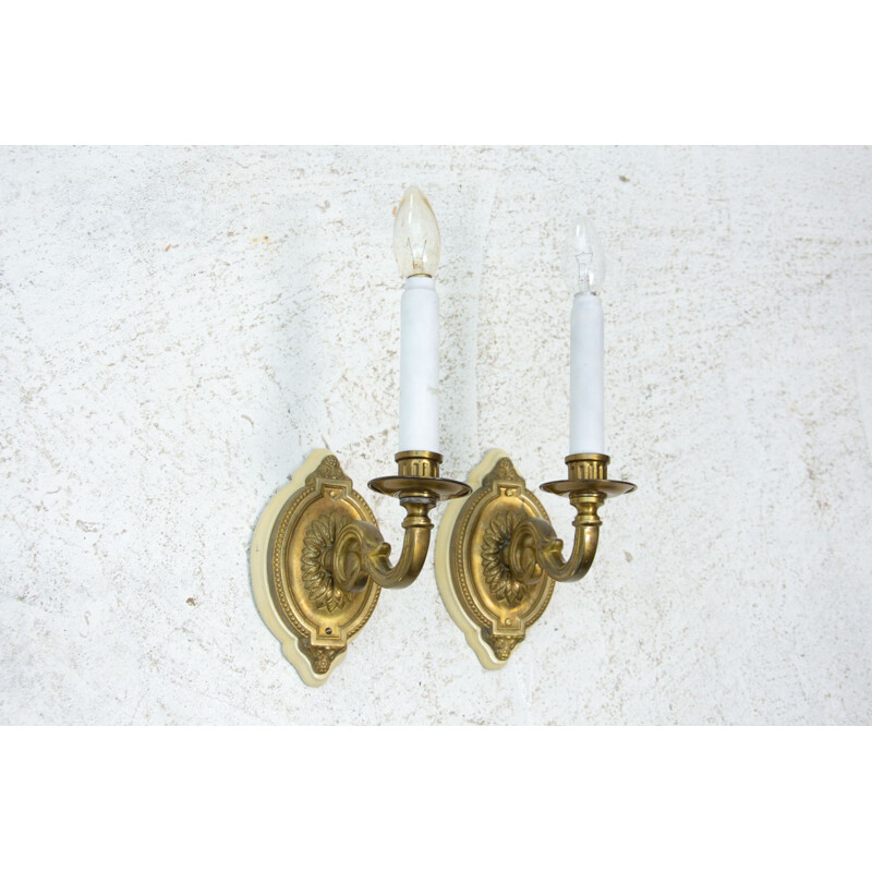 Pair of antique historicizing wall lamps, Austria-Hungary