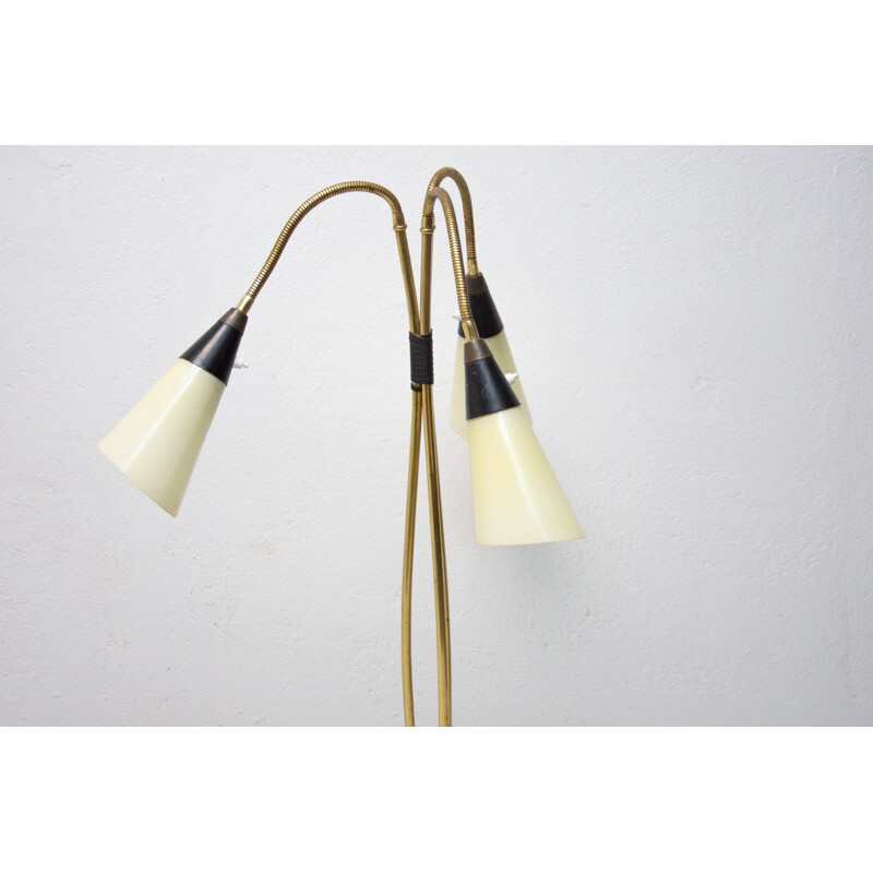 Vintage verstelbare zwanenhals vloerlamp, 1960