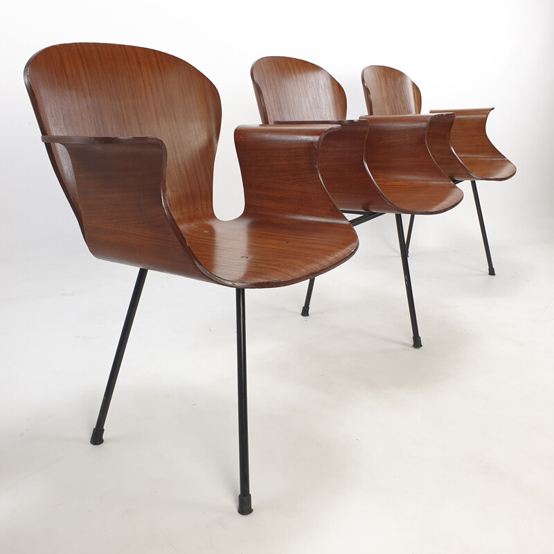 Mid century Italian 3-seat bench by Carlo Ratti, 1950s