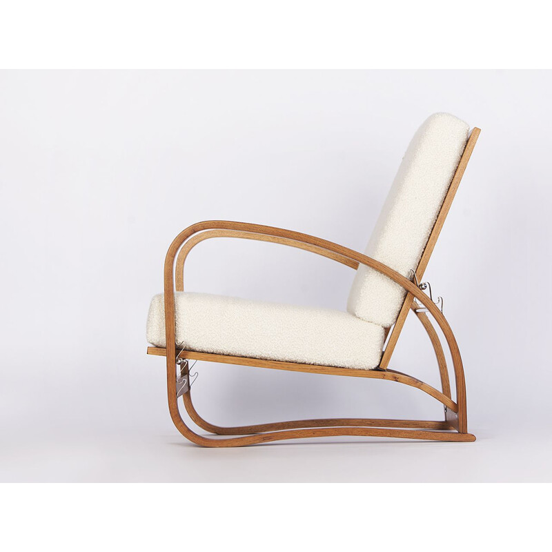 Vintage verstelbare fauteuil H-70 van Jindrich Halabala voor Spojene UP Zavody, 1930