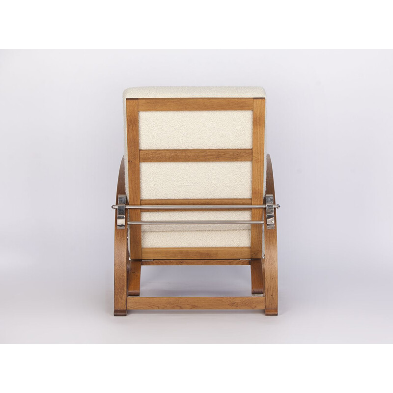 Vintage adjustable H-70 armchair by Jindrich Halabala for Spojene UP Zavody, 1930s
